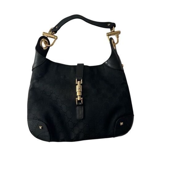 Gucci Black Jackie Hobo with Gold Piston lock - Picture 2 of 12